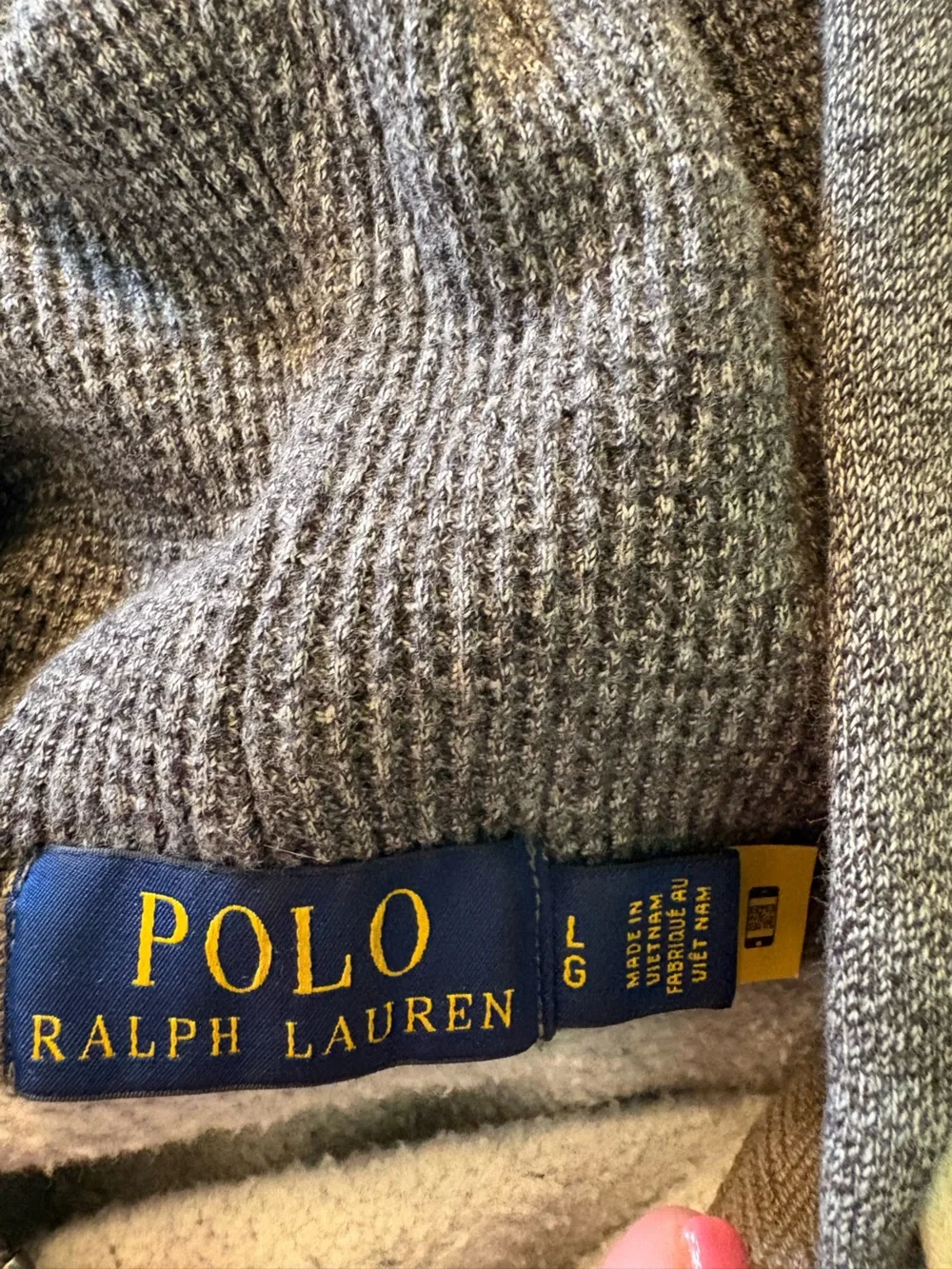 Polo Ralph Lauren Gray Zip Up Hoodie Large